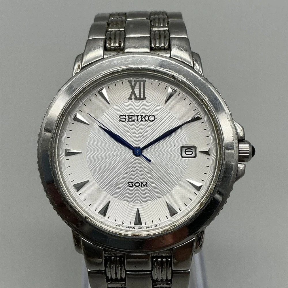 Seiko Le Grand Sport 7N32-0CHO Mens Watch 36mm Stainless Date New Battery 7